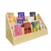 FixtureDisplays® Maple Color Countertop Book Shelf Display, Greeting Card Rack, Step Rack for Literature, Magazines, Brochure, Tile Sample Paint Brochure Holder, Unassembled 2904-MAPLE